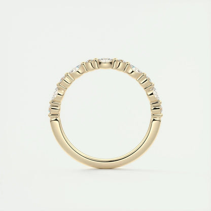 2.0mm Marquise & Round EF- VVS Lab Grown Diamond Half Eternity Wedding Band