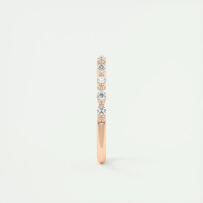 2.0mm Marquise & Round EF- VVS Lab Grown Diamond Half Eternity Wedding Band