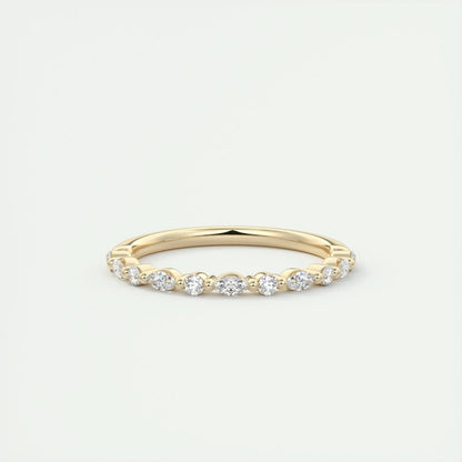 2.0mm Marquise & Round EF- VVS Lab Grown Diamond Half Eternity Wedding Band