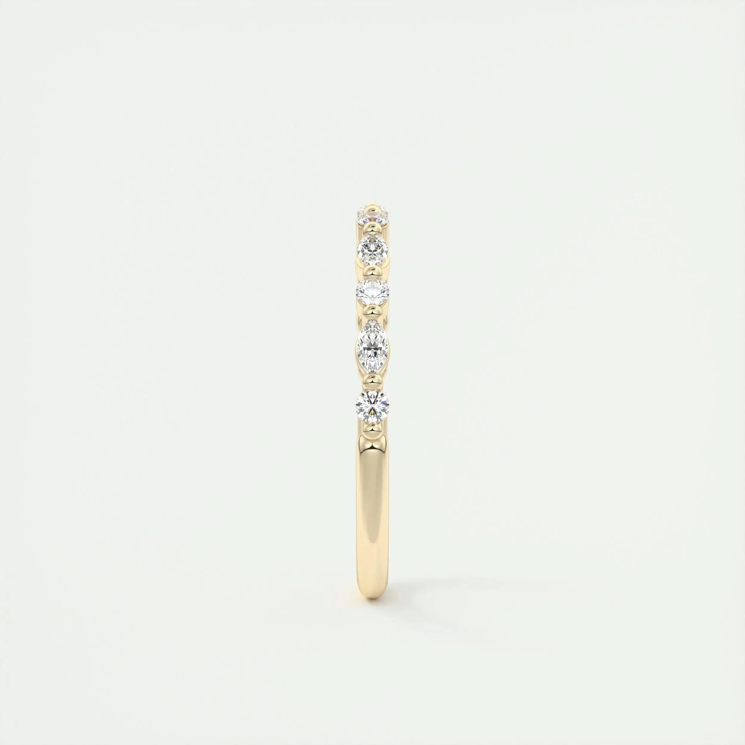 2.0mm Marquise & Round EF- VVS Lab Grown Diamond Half Eternity Wedding Band