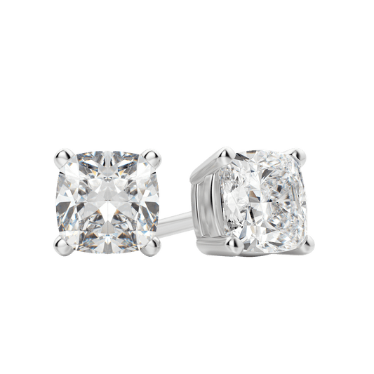 0.50CT - 2.0CT Cushion Solitaire D-VVS Lab Grown Diamond Earrings