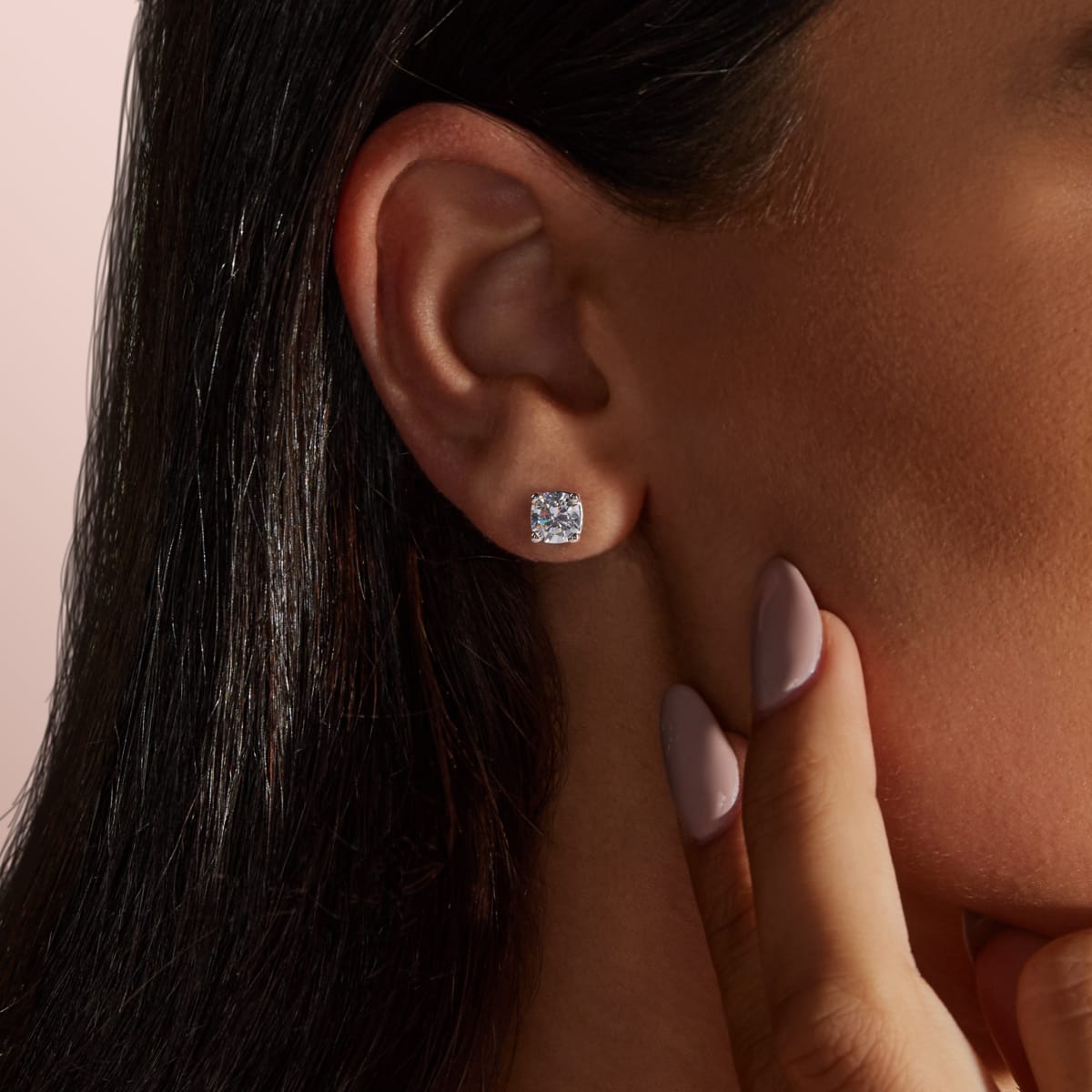 0.50CT - 2.0CT Cushion Solitaire D-VVS Lab Grown Diamond Earrings