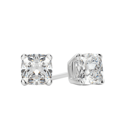 0.50CT - 2.0CT Cushion Solitaire D-VVS Lab Grown Diamond Earrings