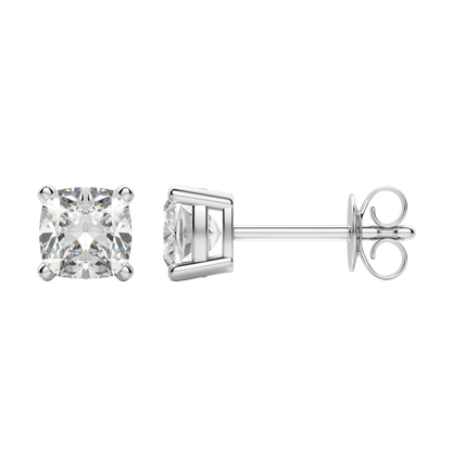0.50CT - 2.0CT Cushion Solitaire D-VVS Lab Grown Diamond Earrings