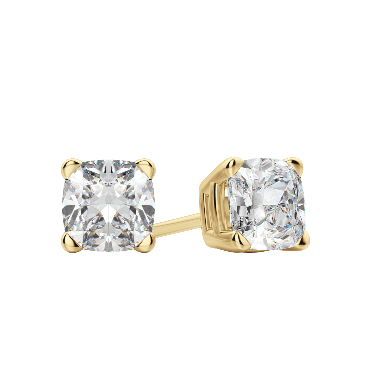 0.50CT - 2.0CT Cushion Solitaire D-VVS Lab Grown Diamond Earrings