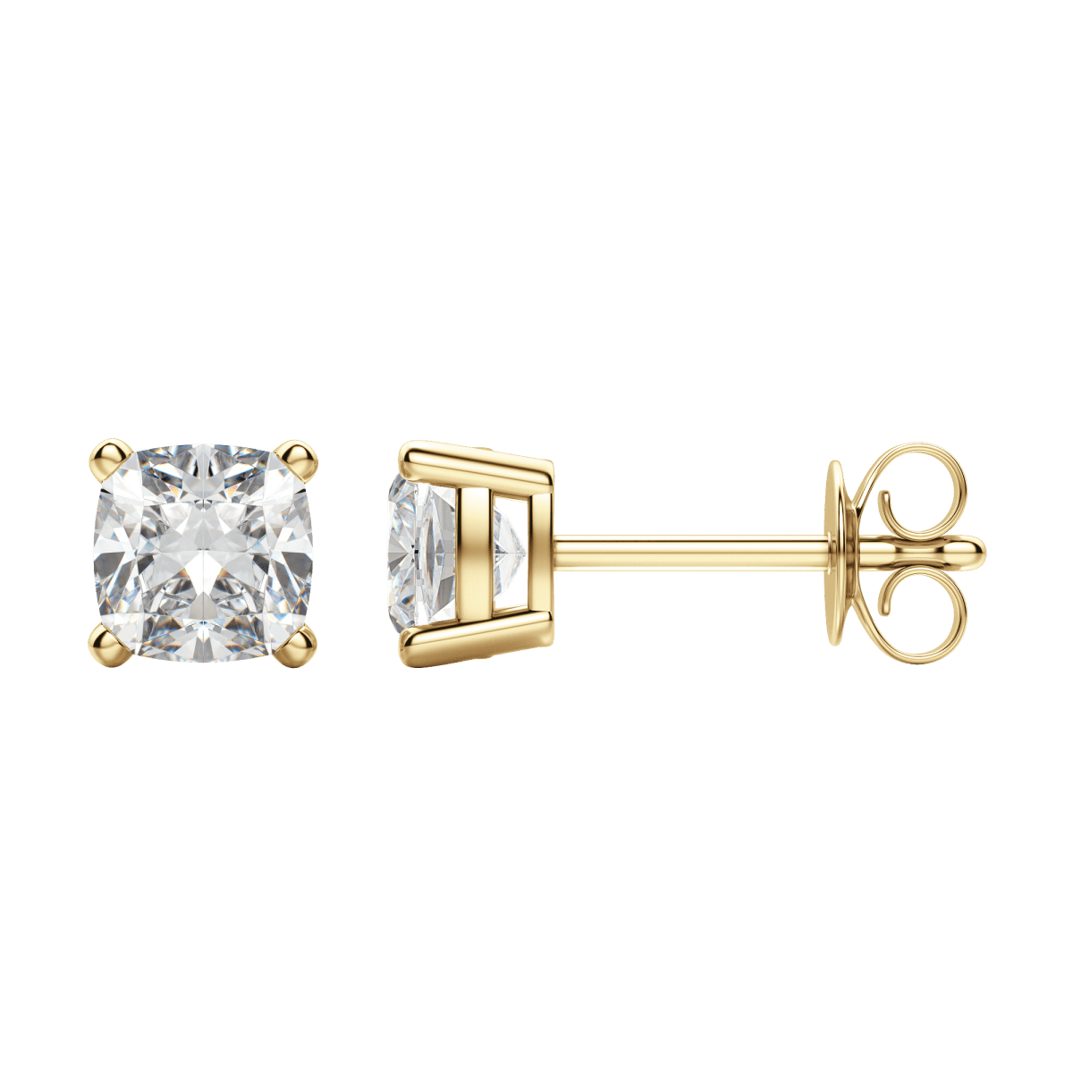 0.50CT - 2.0CT Cushion Solitaire D-VVS Lab Grown Diamond Earrings