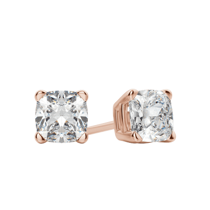 0.50CT - 2.0CT Cushion Solitaire D-VVS Lab Grown Diamond Earrings