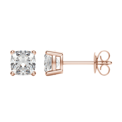 0.50CT - 2.0CT Cushion Solitaire D-VVS Lab Grown Diamond Earrings