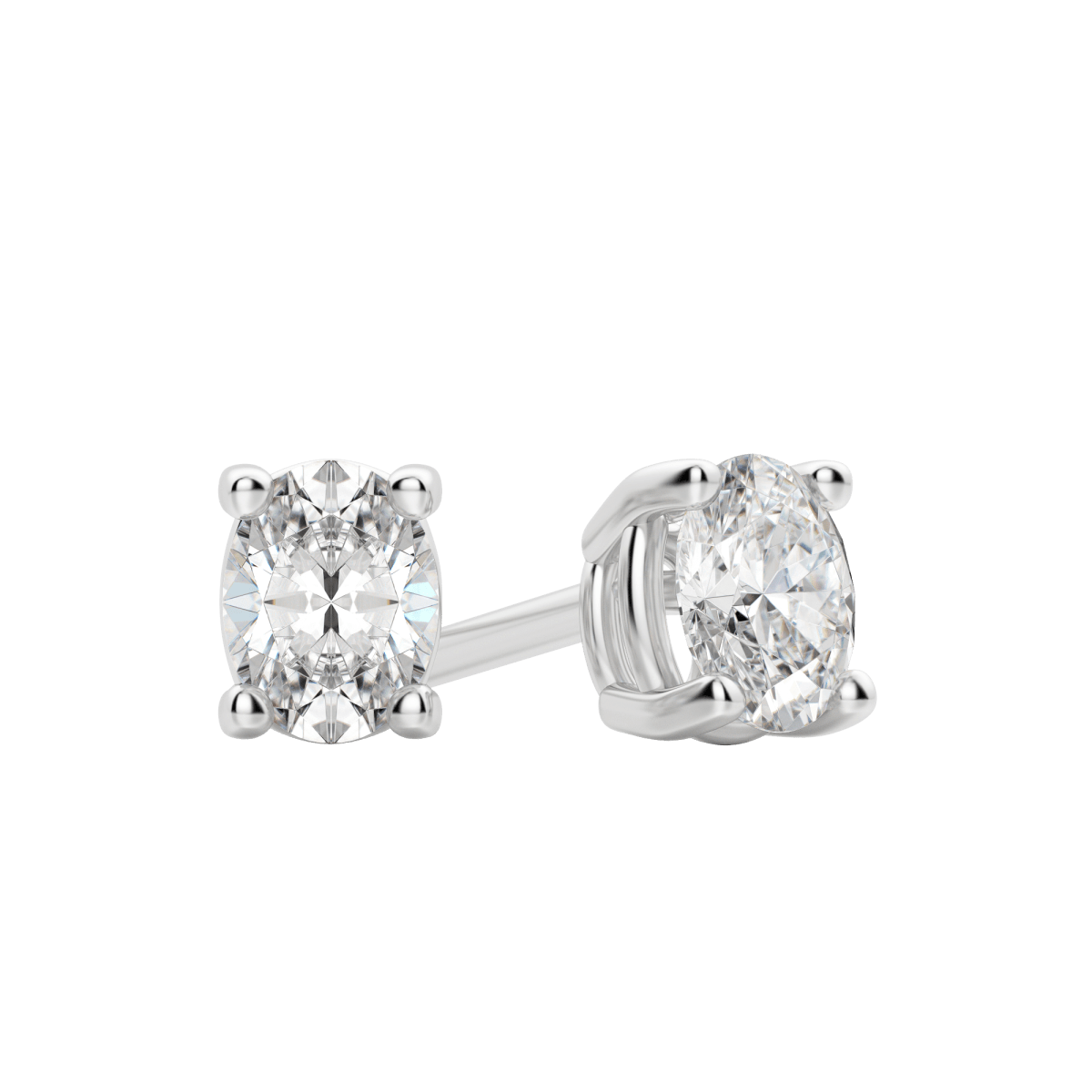 0.50CT - 2.0CT Oval Solitaire D-VVS Lab Grown Diamond Earrings