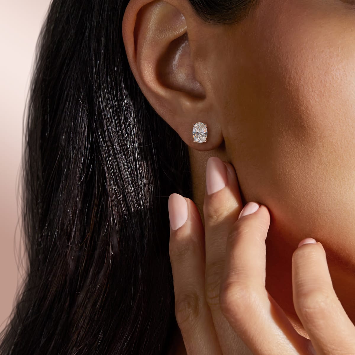 0.50CT - 2.0CT Oval Solitaire D-VVS Lab Grown Diamond Earrings
