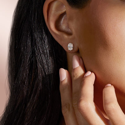 0.50CT - 2.0CT Oval Solitaire D-VVS Lab Grown Diamond Earrings