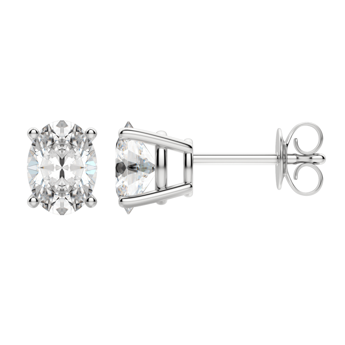 0.50CT - 2.0CT Oval Solitaire D-VVS Lab Grown Diamond Earrings