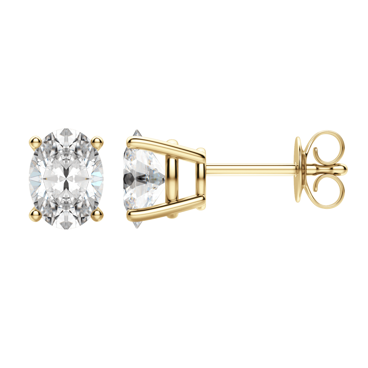0.50CT - 2.0CT Oval Solitaire D-VVS Lab Grown Diamond Earrings