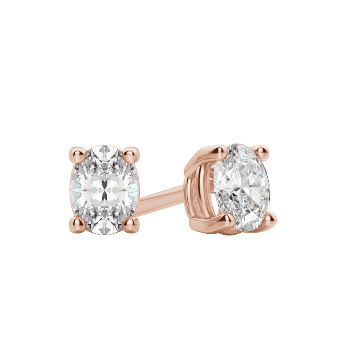 0.50CT - 2.0CT Oval Solitaire D-VVS Lab Grown Diamond Earrings