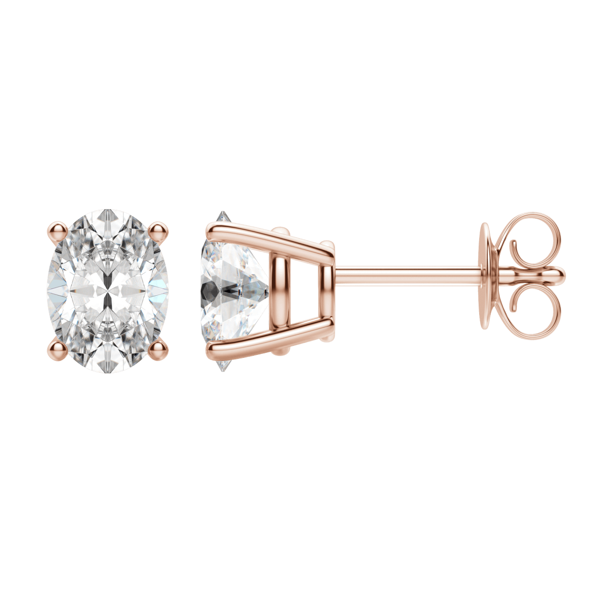 0.50CT - 2.0CT Oval Solitaire D-VVS Lab Grown Diamond Earrings