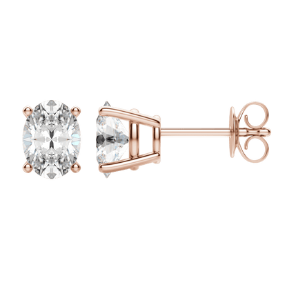 0.50CT - 2.0CT Oval Solitaire D-VVS Lab Grown Diamond Earrings