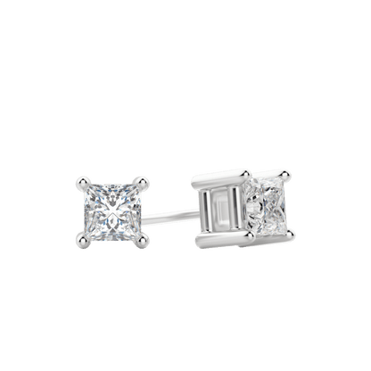 0.50CT - 2.0CT Princess Solitaire D-VVS Lab Grown Diamond Earrings