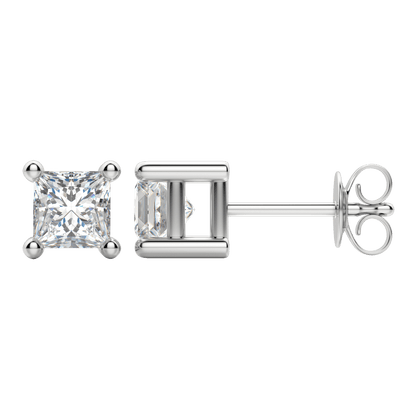 0.50CT - 2.0CT Princess Solitaire D-VVS Lab Grown Diamond Earrings