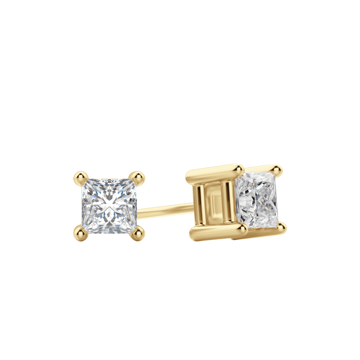 0.50CT - 2.0CT Princess Solitaire D-VVS Lab Grown Diamond Earrings