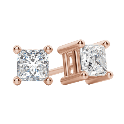 0.50CT - 2.0CT Princess Solitaire D-VVS Lab Grown Diamond Earrings