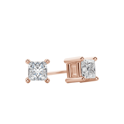 0.50CT - 2.0CT Princess Solitaire D-VVS Lab Grown Diamond Earrings