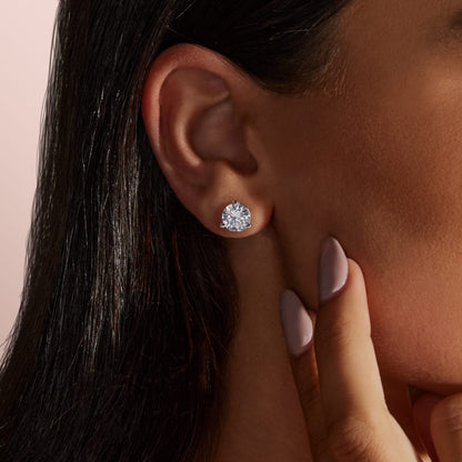 0.50CT - 4.0CT Round Solitaire D-VVS Lab Grown Diamond Earrings