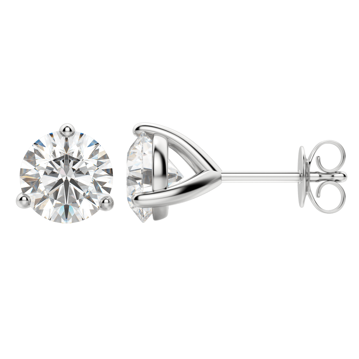 0.50CT - 4.0CT Round Solitaire D-VVS Lab Grown Diamond Earrings
