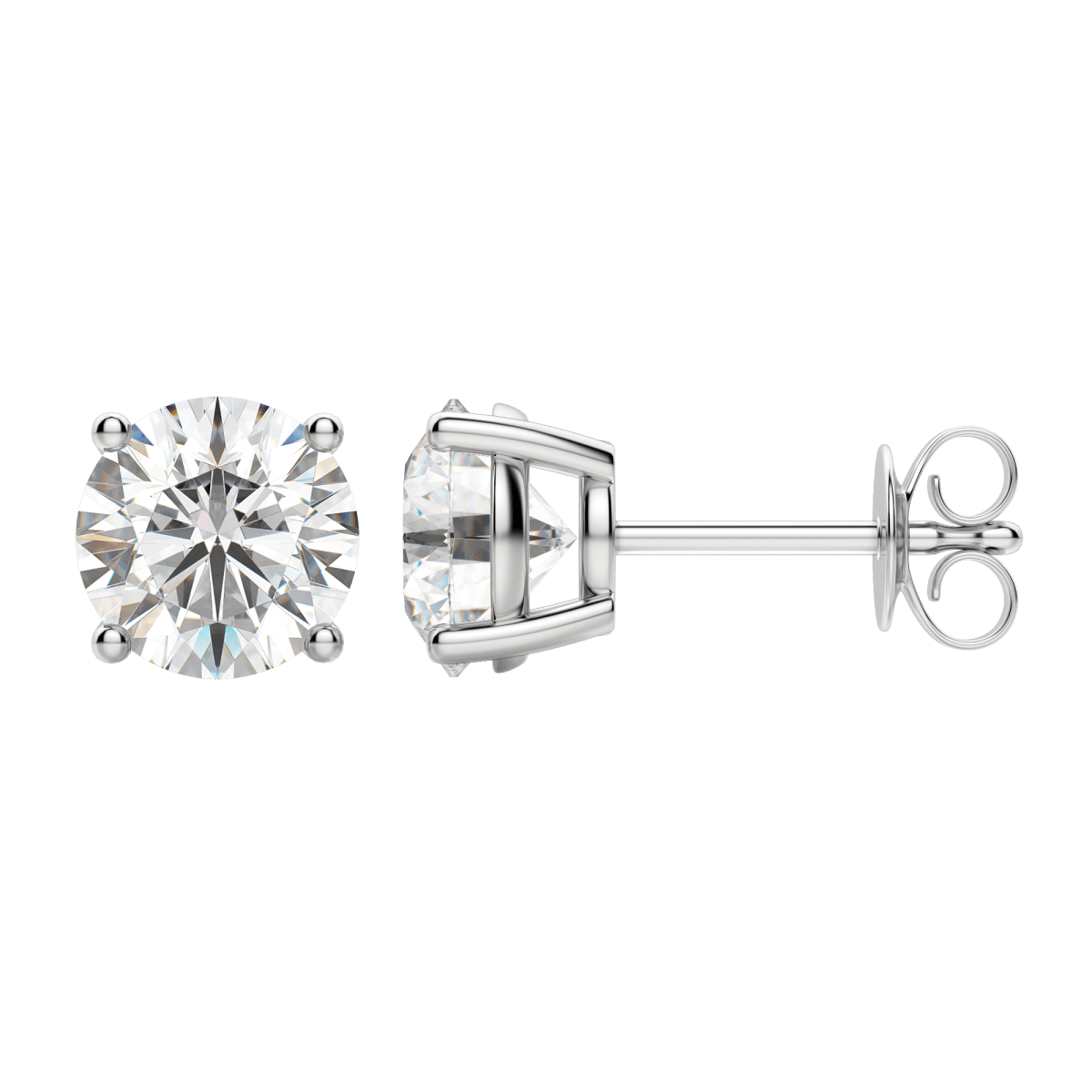0.50CT - 4.0CT Round Solitaire D-VVS Lab Grown Diamond Earrings