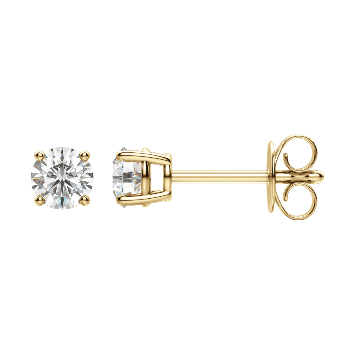 0.50CT - 4.0CT Round Solitaire D-VVS Lab Grown Diamond Earrings