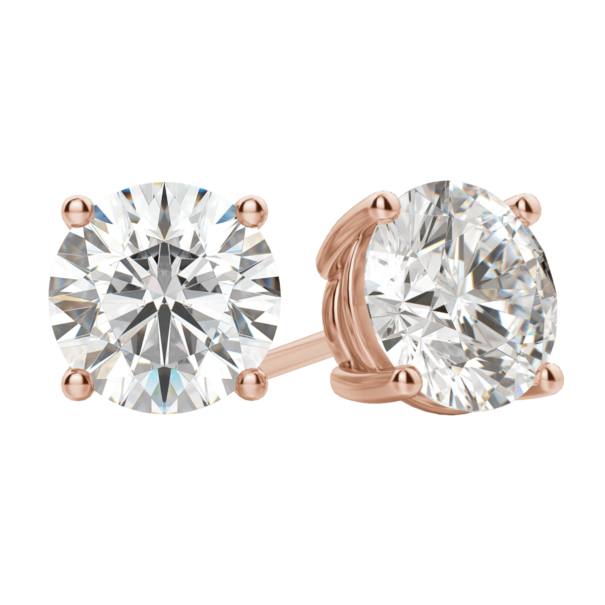 0.50CT - 4.0CT Round Solitaire D-VVS Lab Grown Diamond Earrings