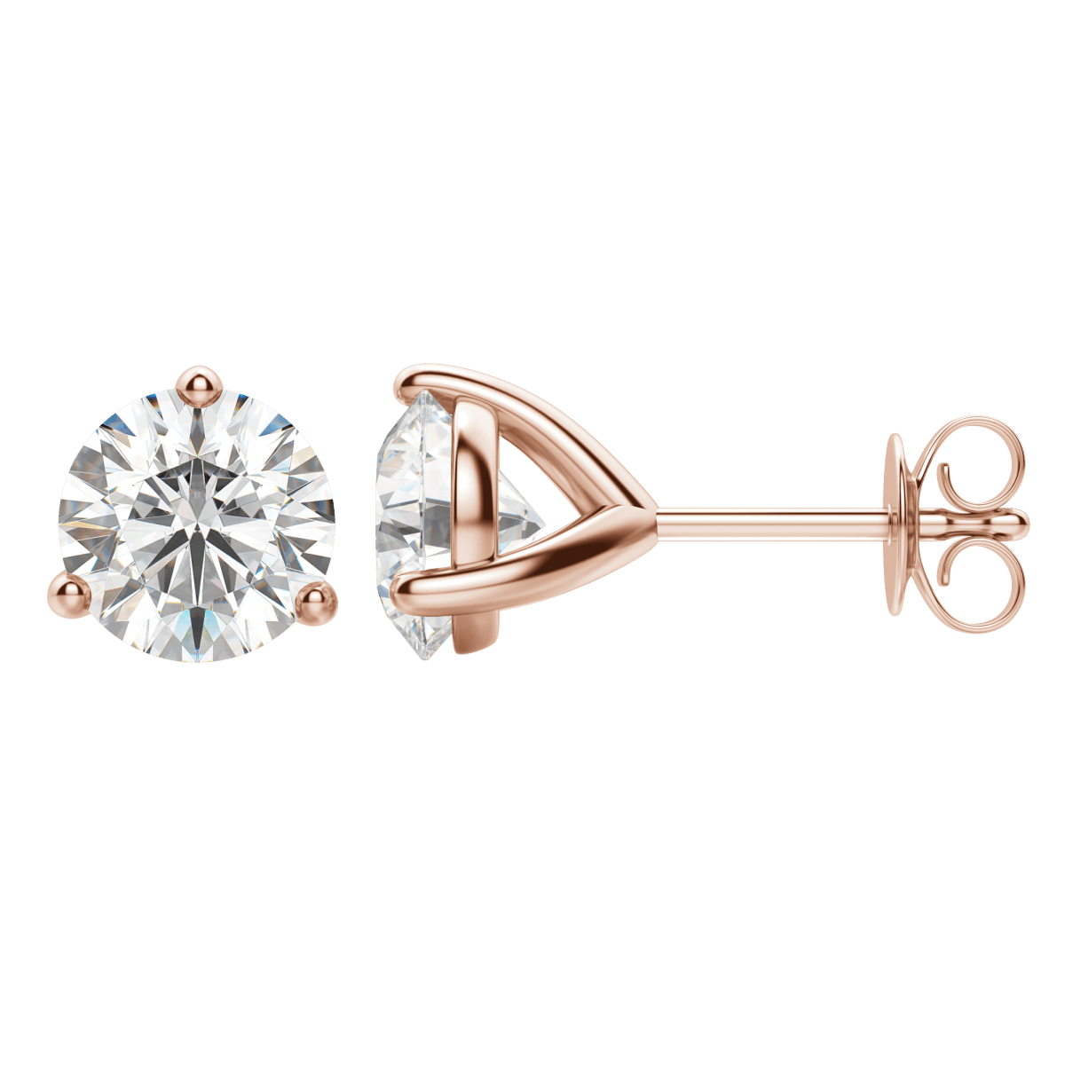 0.50CT - 4.0CT Round Solitaire D-VVS Lab Grown Diamond Earrings