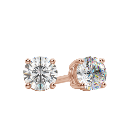 0.50CT - 4.0CT Round Solitaire D-VVS Lab Grown Diamond Earrings