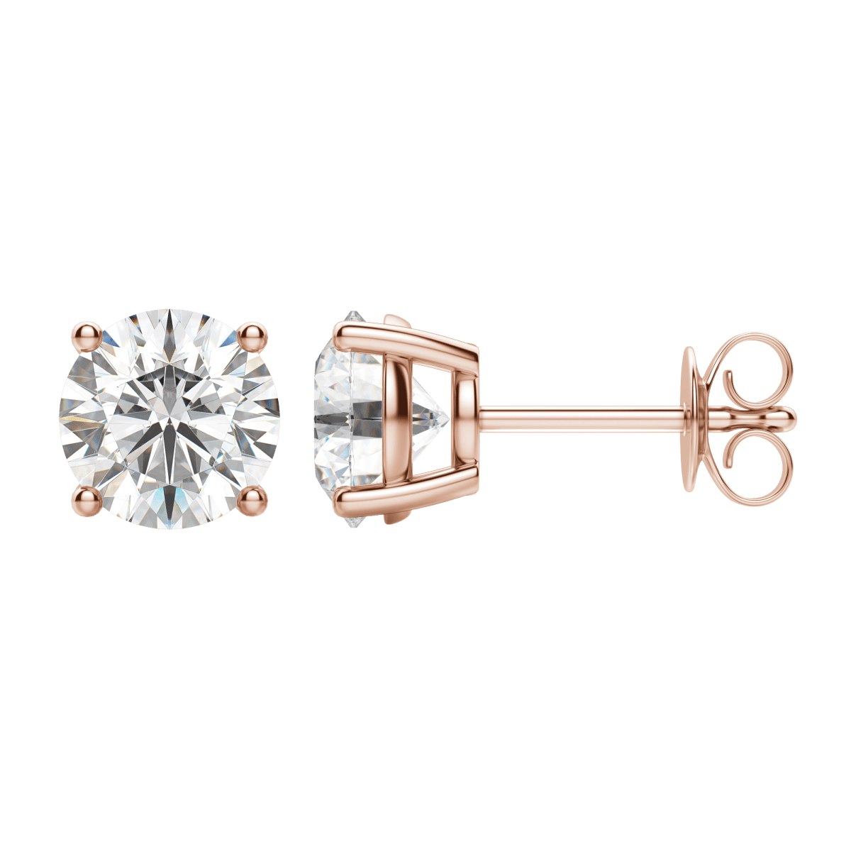 0.50CT - 4.0CT Round Solitaire D-VVS Lab Grown Diamond Earrings