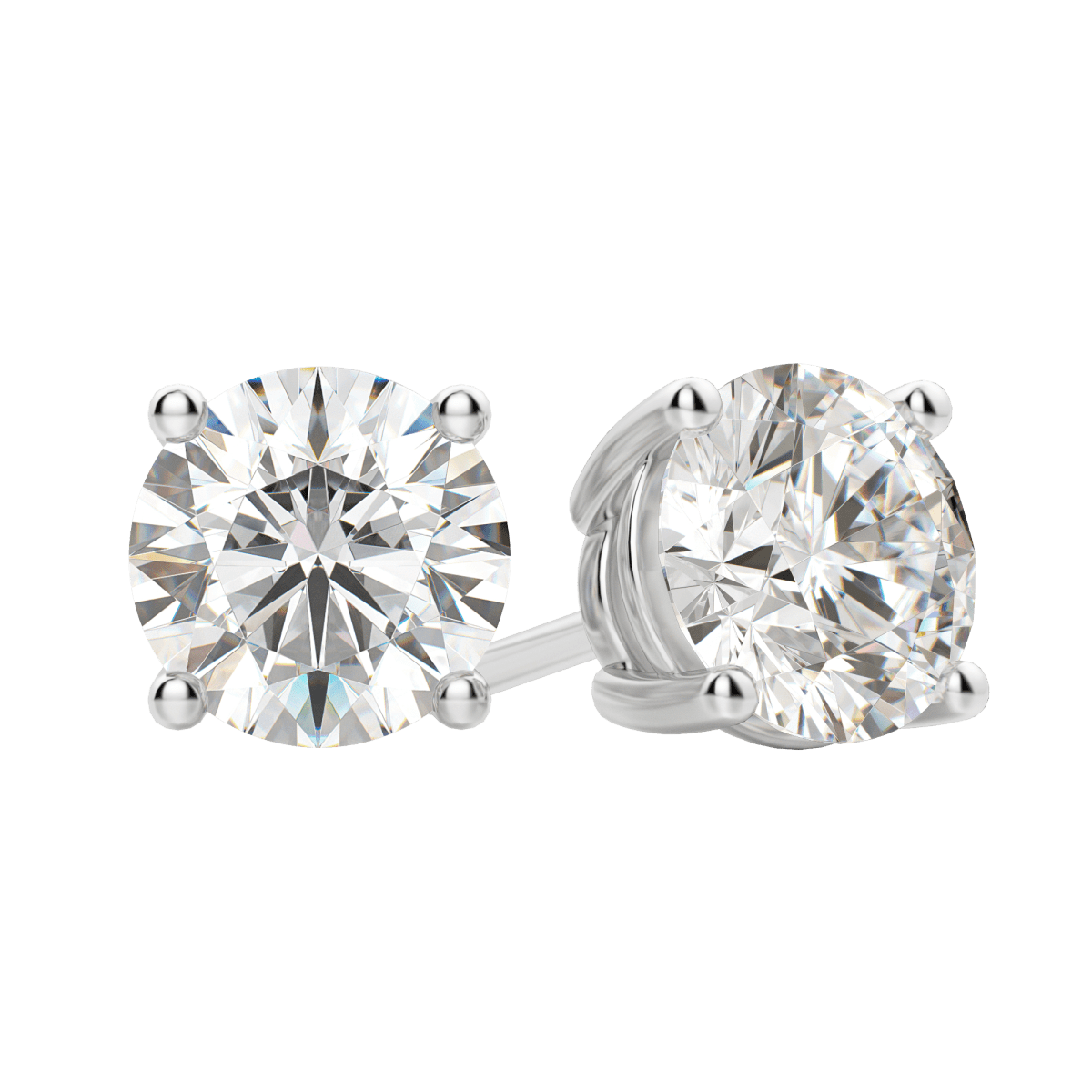 0.50CT - 4.0CT Round Solitaire D-VVS Lab Grown Diamond Earrings