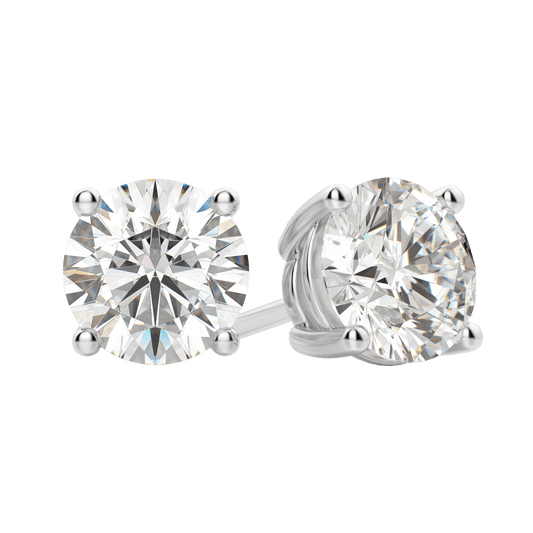 0.50CT - 4.0CT Round Solitaire D-VVS Lab Grown Diamond Earrings