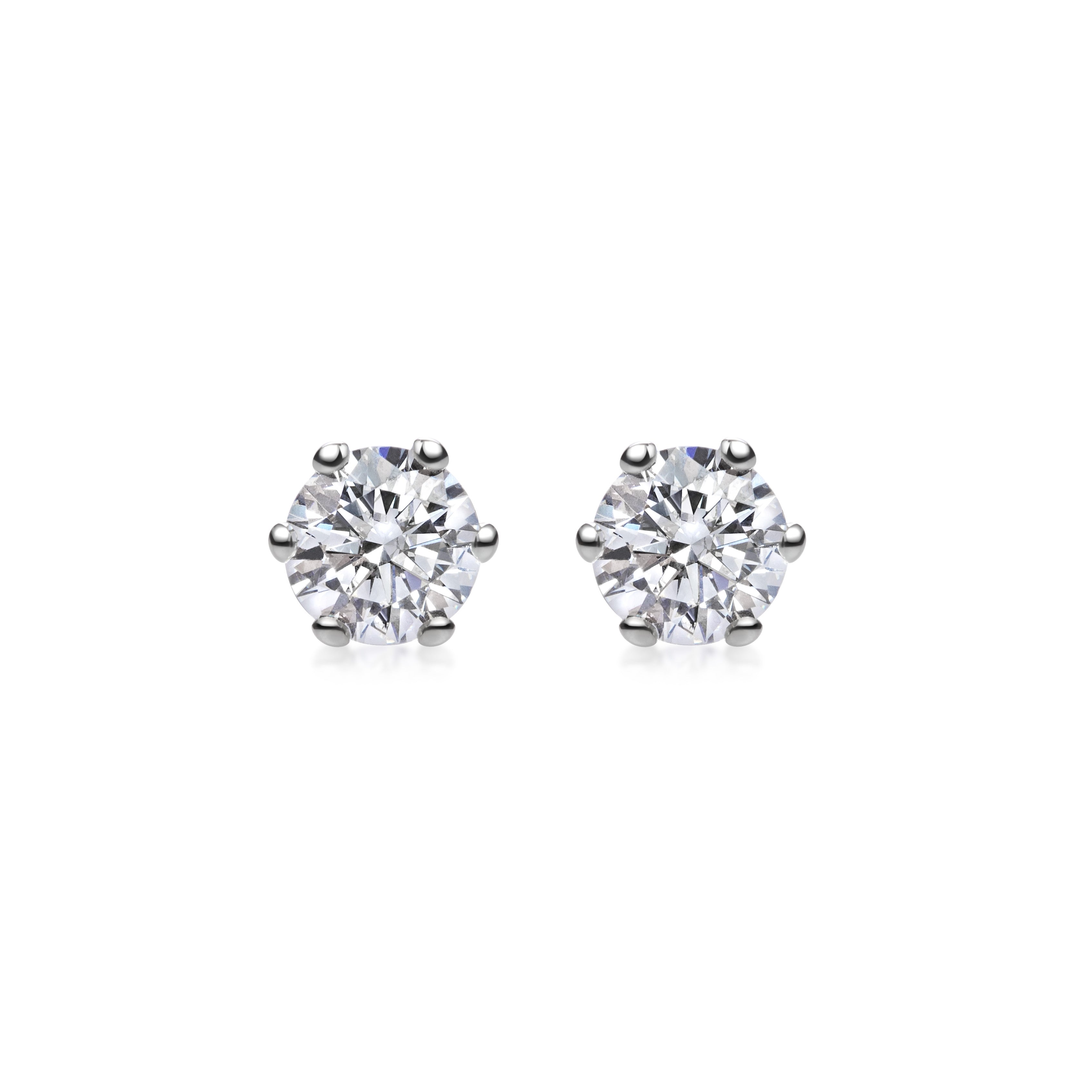 0.5CT Round Solitaire D-VVS Lab Grown Diamond Earrings