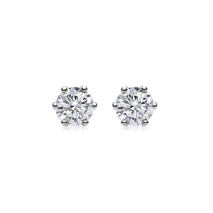 0.5CT Round Solitaire D-VVS Lab Grown Diamond Earrings