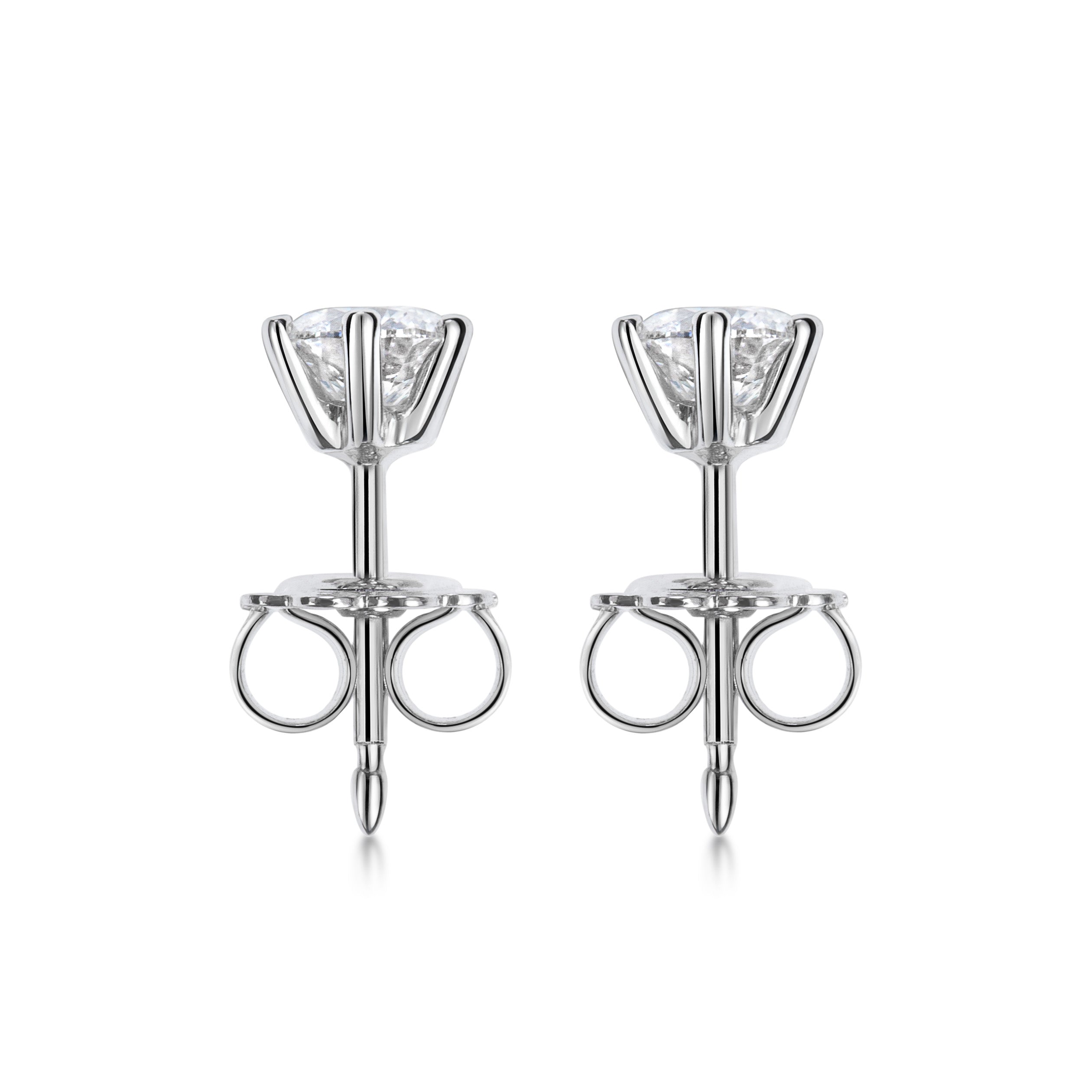 0.5CT Round Solitaire D-VVS Lab Grown Diamond Earrings