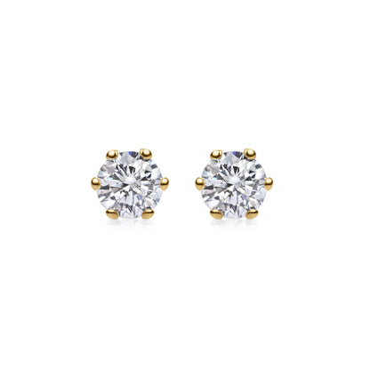 0.5CT Round Solitaire D-VVS Lab Grown Diamond Earrings