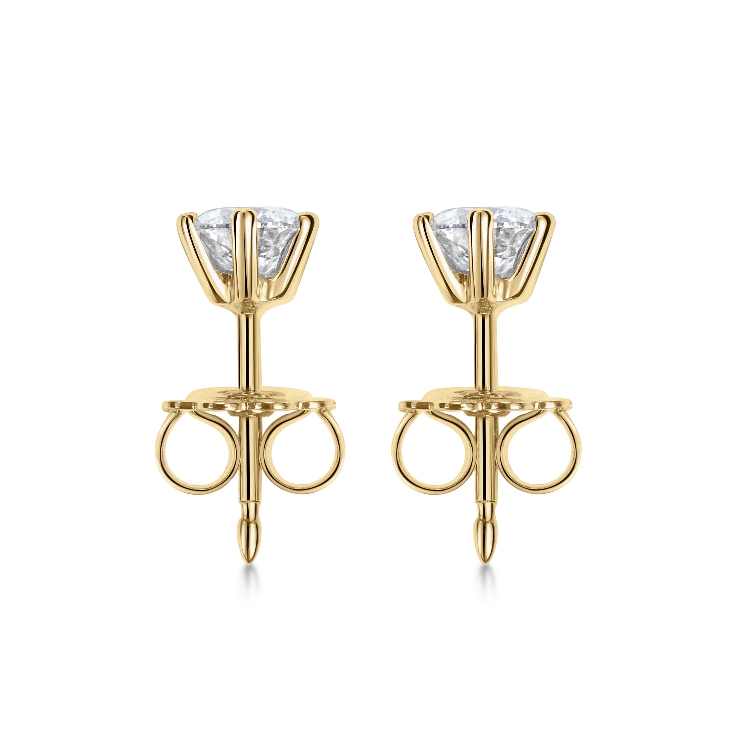 0.5CT Round Solitaire D-VVS Lab Grown Diamond Earrings