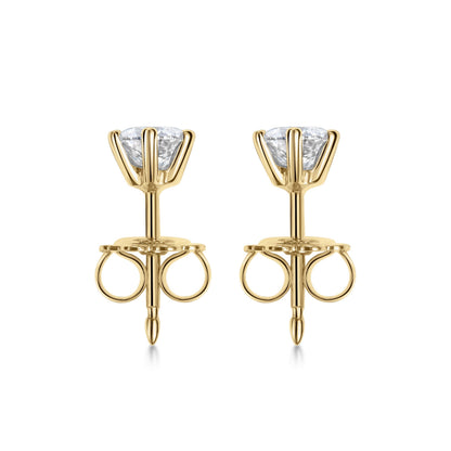 0.5CT Round Solitaire D-VVS Lab Grown Diamond Earrings