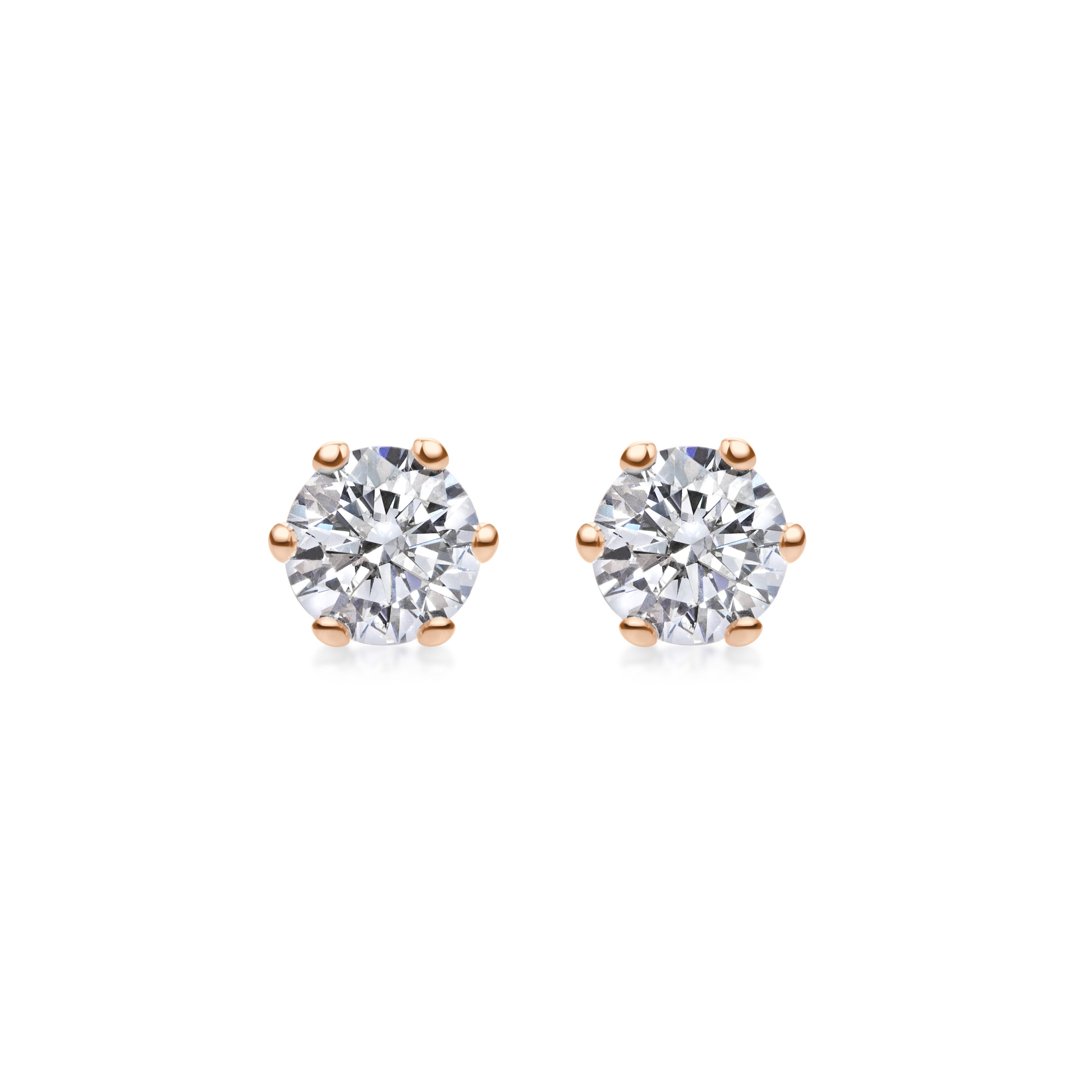 0.5CT Round Solitaire D-VVS Lab Grown Diamond Earrings