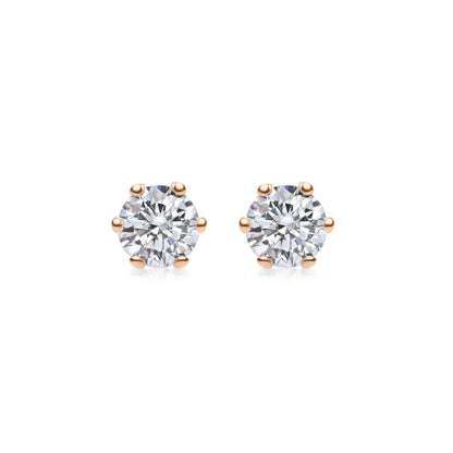 0.5CT Round Solitaire D-VVS Lab Grown Diamond Earrings