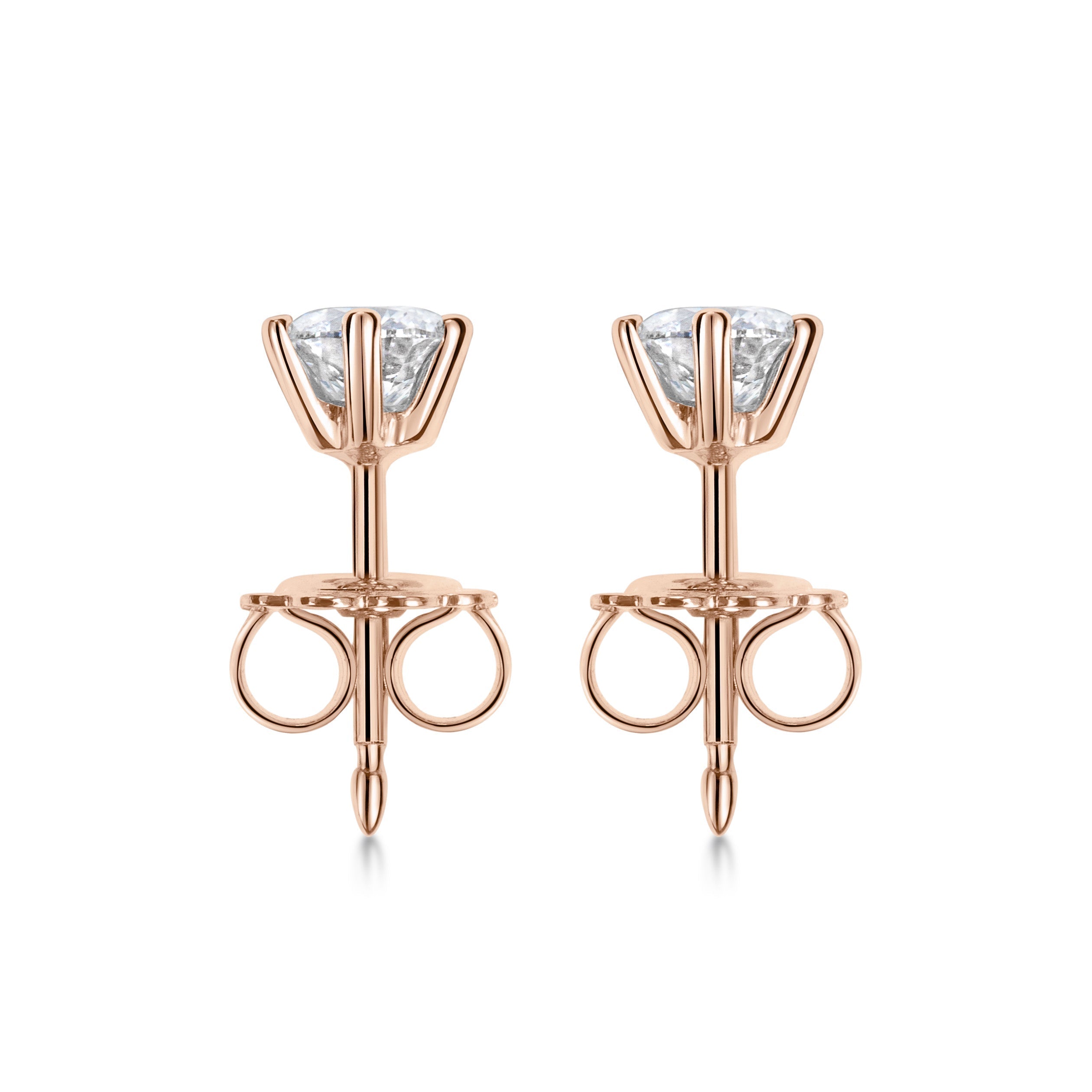 0.5CT Round Solitaire D-VVS Lab Grown Diamond Earrings