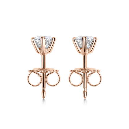 0.5CT Round Solitaire D-VVS Lab Grown Diamond Earrings