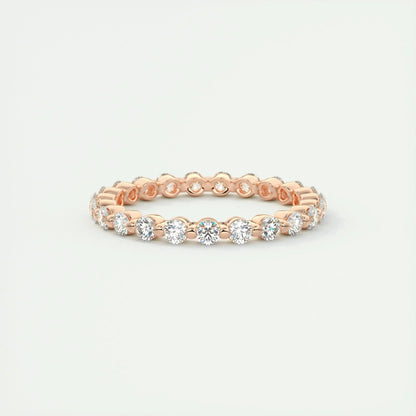 1.80mm Round EF- VVS Lab Grown Diamond Full Eternity Bubble Wedding Band