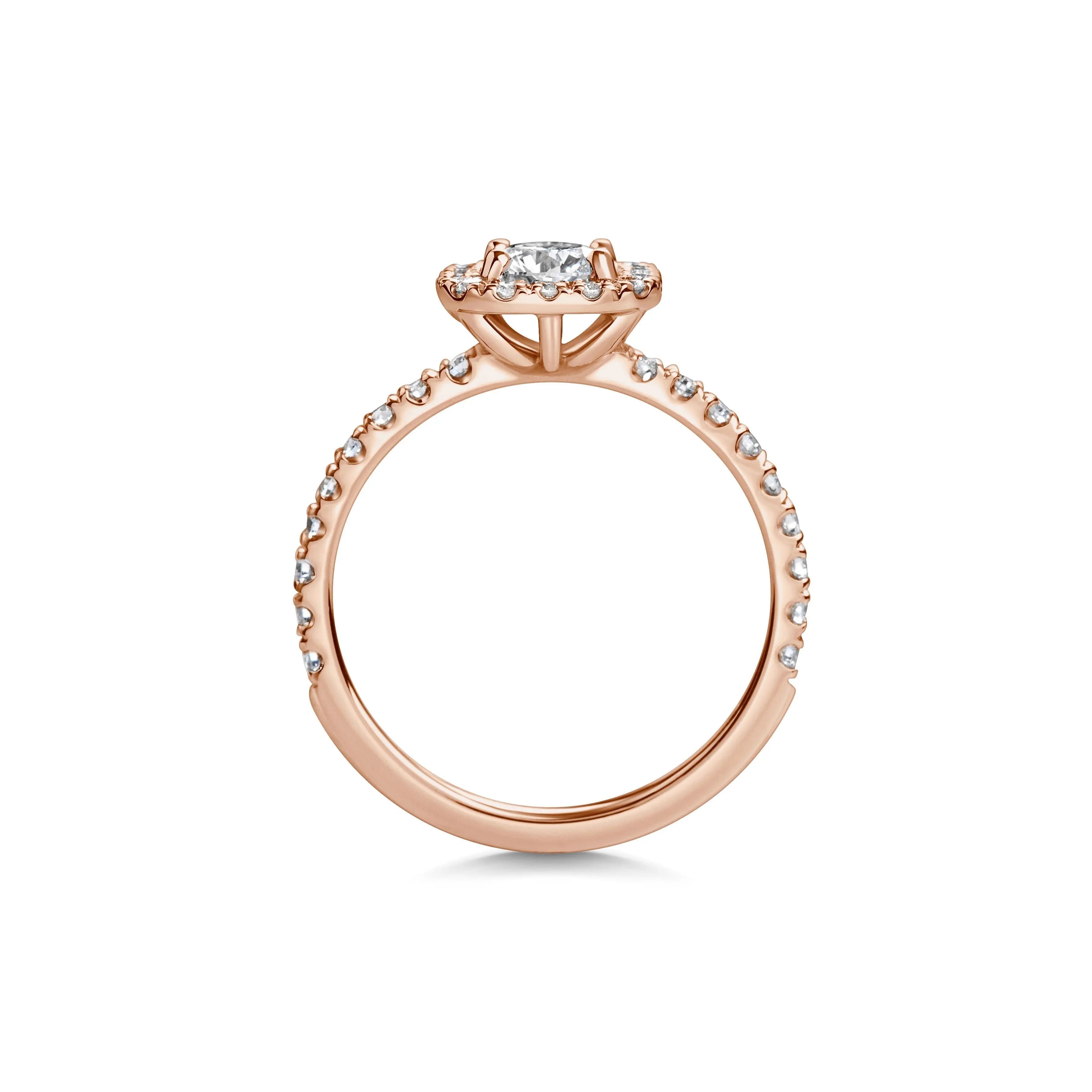 1.0 Ct Cushion Halo D- VVS Lab Grown Diamond Pave Engagement Ring