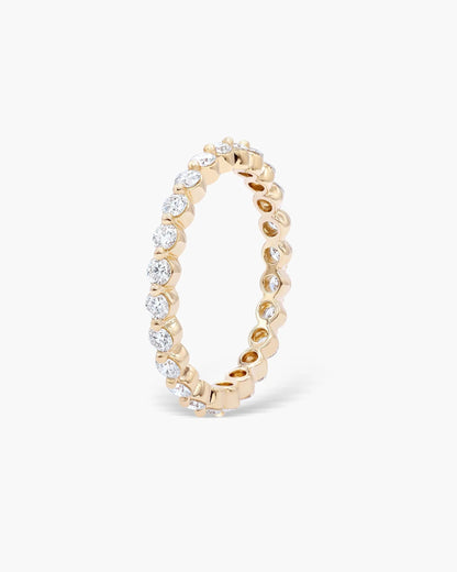 1.8mm Bezel Round EF- VVS Lab Grown Diamond Full Eternity Wedding Band