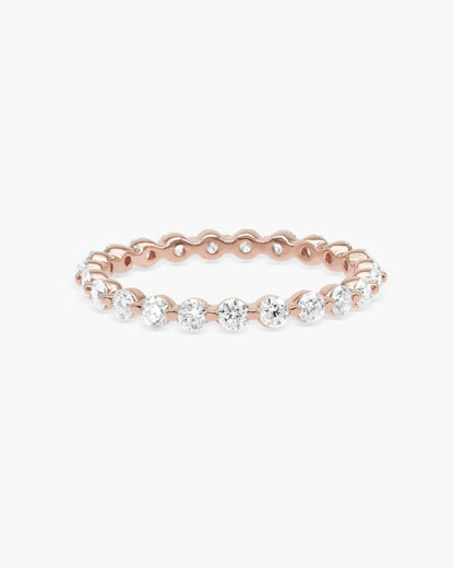 1.8mm Bezel Round EF- VVS Lab Grown Diamond Full Eternity Wedding Band