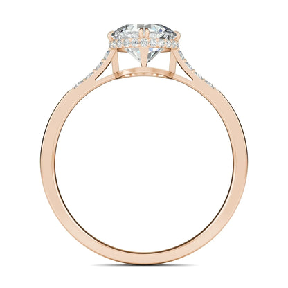 1.0 Ct Round D- VVS Lab Grown Diamond Hidden Halo Engagement Ring